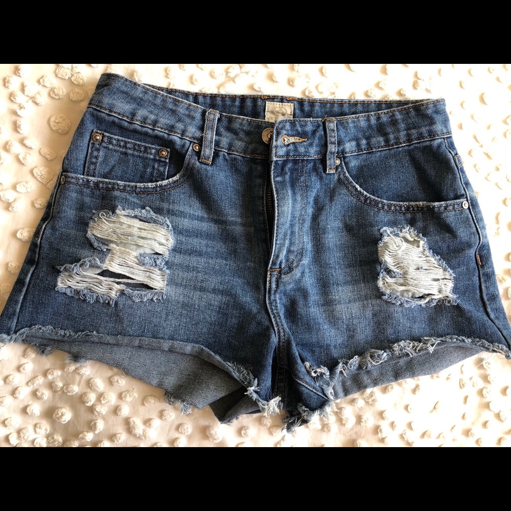 Rip curl high rise denim shorts